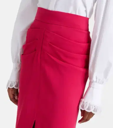 Valentino Gathered crêpe pencil skirt | Thumbnail 2 Valentino Gathered crêpe pencil skirt | Thumbnail 2
