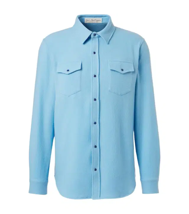 Blue Lagoon cashmere shirt with lapis lazuli