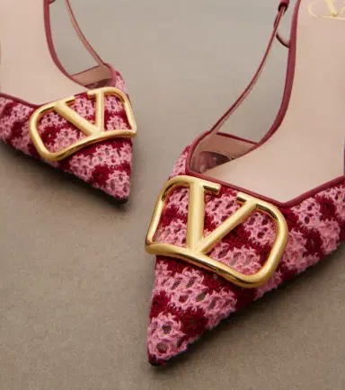Valentino Garavani VLogo Signature crochet slingback pumps | Thumbnail 2 Valentino Garavani VLogo Signature crochet slingback pumps | Thumbnail 2