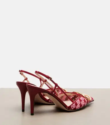 Valentino Garavani VLogo Signature crochet slingback pumps | Thumbnail 4 Valentino Garavani VLogo Signature crochet slingback pumps | Thumbnail 4