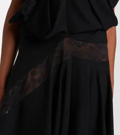 Junya Watanabe Asymmetric lace-trimmed midi dress | Thumbnail 4