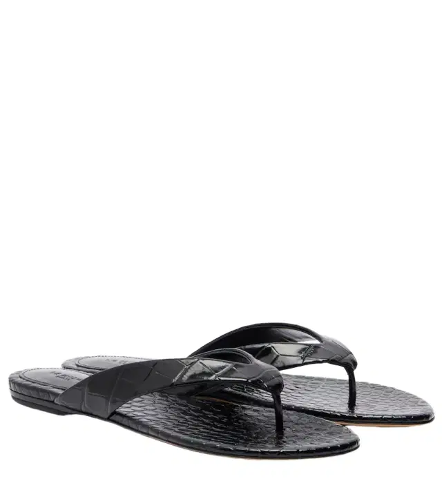 Le Monde Beryl Le Monde Béryl Croc-effect leather thong sandals
