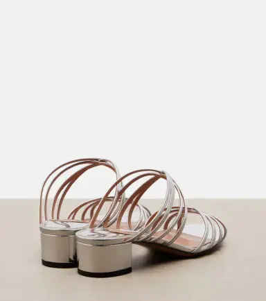 Aquazzura Tell Me mirrored leather mules | Thumbnail 2 Aquazzura Tell Me mirrored leather mules | Thumbnail 2