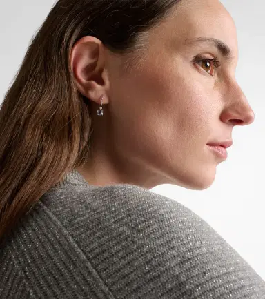 STONE AND STRAND 14kt white gold earrings with aquamarines, pearls, and diamonds | Thumbnail 3