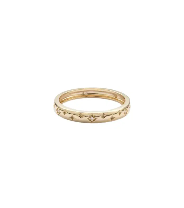 Stone and Strand Northern Star 14kt gold ring with diamonds
