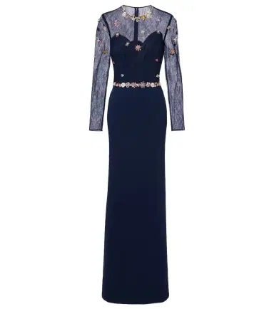 Costarellos Embellished lace-trimmed gown | Thumbnail 1 Costarellos Embellished lace-trimmed gown | Thumbnail 1