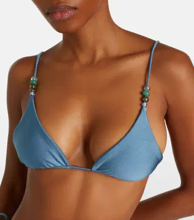 Jade Swim Via beaded bikini top | Thumbnail 3