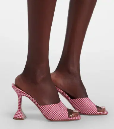 Amina Muaddi Lupita gingham mules | Thumbnail 6