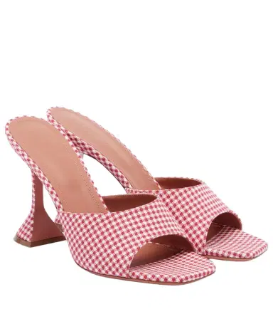 Amina Muaddi Lupita gingham mules | Thumbnail 1