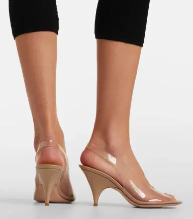 Gianvito Rossi Leather-trimmed slingback sandals | Thumbnail 5