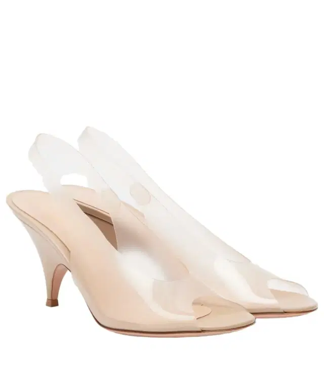 Gianvito Rossi Leather-trimmed slingback sandals