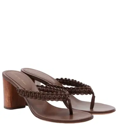 Gianvito Rossi Braided leather thong sandals | Thumbnail 1
