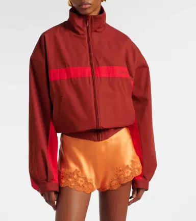 Saint Laurent Lace-trimmed silk crêpe muslin shorts | Thumbnail 4