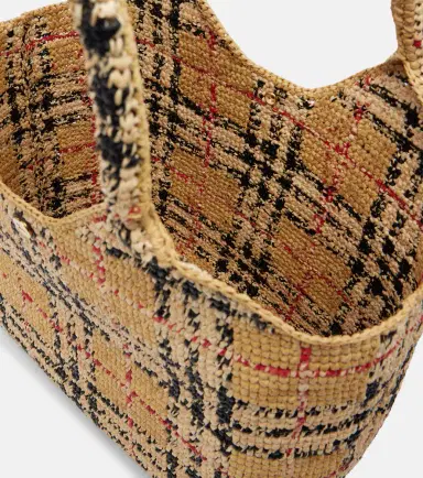 Burberry Check Large raffia tote bag | Thumbnail 2