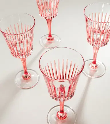 LES OTTOMANS Set of 4 striped crystal wine glasses | Thumbnail 3