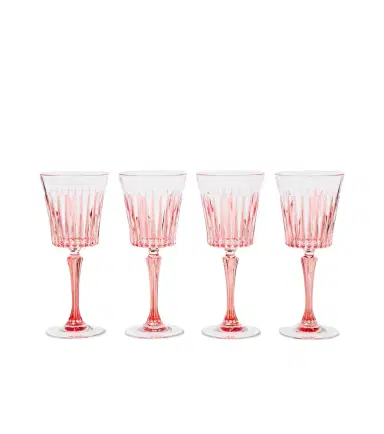 LES OTTOMANS Set of 4 striped crystal wine glasses | Thumbnail 1