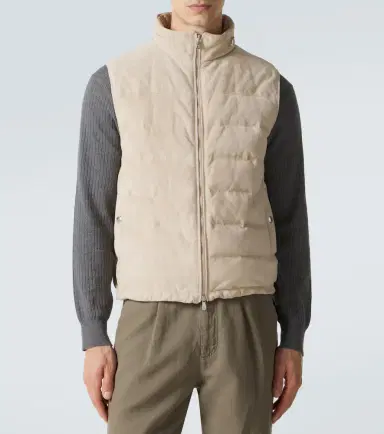 Brunello Cucinelli Suede down vest | Thumbnail 2 Brunello Cucinelli Suede down vest | Thumbnail 2