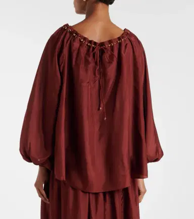 Zimmermann Aster asymmetric beaded silk habotai blouse | Thumbnail 3 Zimmermann Aster asymmetric beaded silk habotai blouse | Thumbnail 3