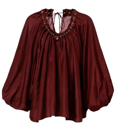 Zimmermann Aster asymmetric beaded silk habotai blouse | Thumbnail 1 Zimmermann Aster asymmetric beaded silk habotai blouse | Thumbnail 1