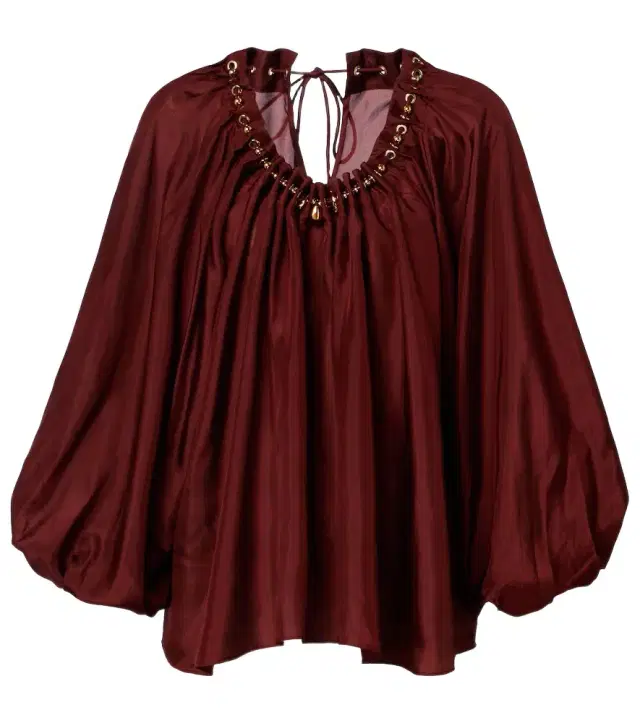 Zimmermann Aster asymmetric beaded silk habotai blouse