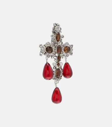 Saint Laurent Cross embellished clip-on earrings | Thumbnail 3