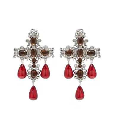 Saint Laurent Cross embellished clip-on earrings | Thumbnail 1
