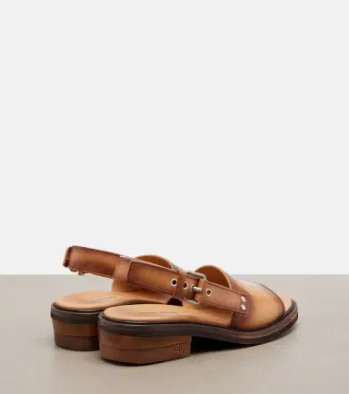 Miu Miu Leather slingback sandals | Thumbnail 2
