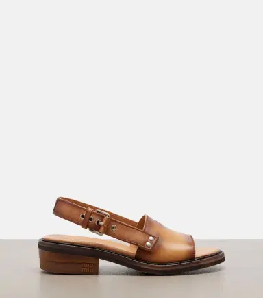 Miu Miu Leather slingback sandals | Thumbnail 3