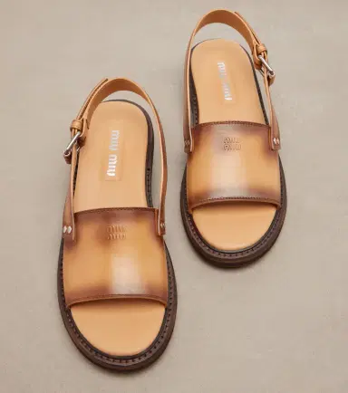 Miu Miu Leather slingback sandals | Thumbnail 4