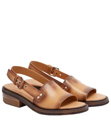 Miu Miu Leather slingback sandals | Thumbnail 1