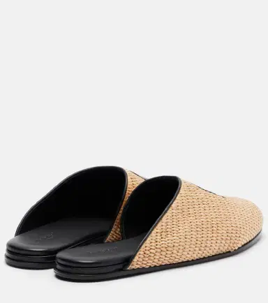 Givenchy Label leather-trimmed woven mules | Thumbnail 3