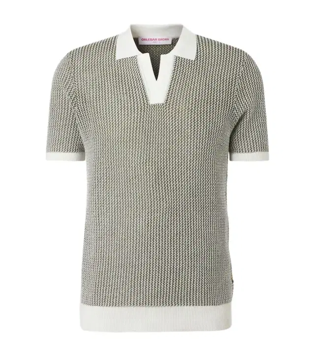 Orlebar Brown Horton crochet cotton polo sweater