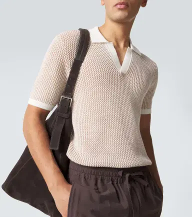 Orlebar Brown Horton crochet cotton polo sweater | Thumbnail 3