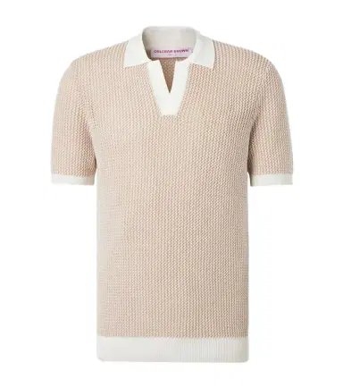 Orlebar Brown Horton crochet cotton polo sweater | Thumbnail 1