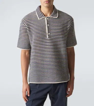 Orlebar Brown Lowry striped crochet cotton polo sweater | Thumbnail 4 Orlebar Brown Lowry striped crochet cotton polo sweater | Thumbnail 4
