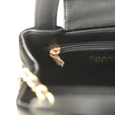 Chanel Chanel Small Kelly Shopper Black Velvet Brushed Gold Hardware | Thumbnail 10