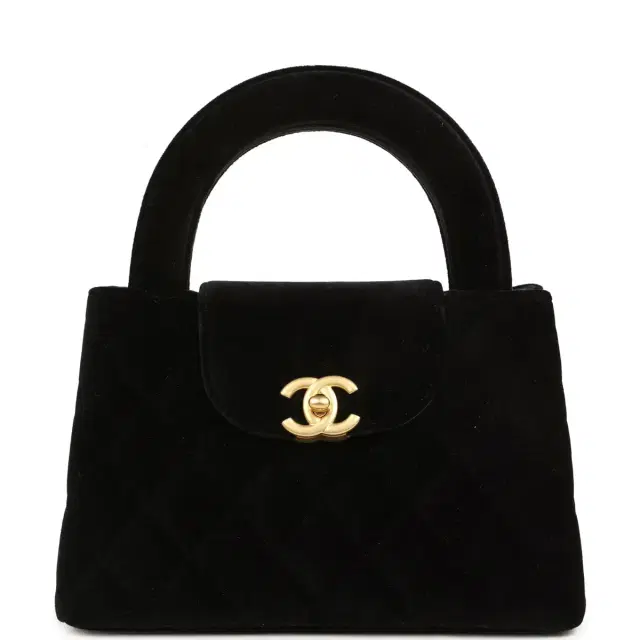 Chanel Chanel Small Kelly Shopper Black Velvet Brushed Gold Hardware