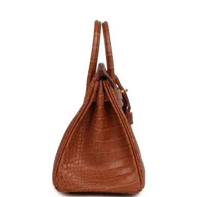 HERMÈS Hermes Birkin 25 Gold Matte Alligator Gold Hardware | Thumbnail 3 HERMÈS Hermes Birkin 25 Gold Matte Alligator Gold Hardware | Thumbnail 3