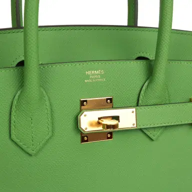 HERMÈS Hermes Birkin 30 Vert Yucca Epsom Gold Hardware | Thumbnail 7 HERMÈS Hermes Birkin 30 Vert Yucca Epsom Gold Hardware | Thumbnail 7