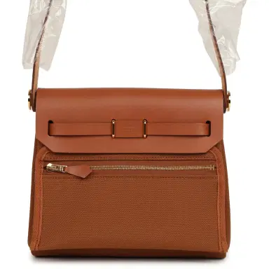 HERMÈS Hermes Herbag Zip 20 Mini Fauve Toile H Canvas and Vache Hunter Gold Hardware | Thumbnail 4 HERMÈS Hermes Herbag Zip 20 Mini Fauve Toile H Canvas and Vache Hunter Gold Hardware | Thumbnail 4