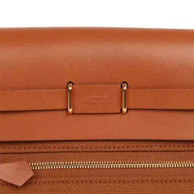 HERMÈS Hermes Herbag Zip 20 Mini Fauve Toile H Canvas and Vache Hunter Gold Hardware | Thumbnail 8 HERMÈS Hermes Herbag Zip 20 Mini Fauve Toile H Canvas and Vache Hunter Gold Hardware | Thumbnail 8