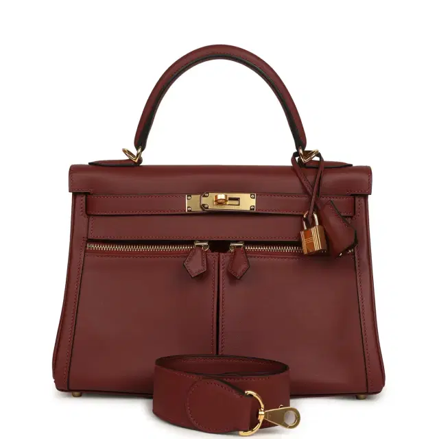 HERMÈS Hermes Kelly Lakis 28 Rouge H Swift Gold Hardware