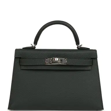HERMÈS Hermes Kelly Sellier 20 Vert Fonce Epsom Palladium Hardware | Thumbnail 7 HERMÈS Hermes Kelly Sellier 20 Vert Fonce Epsom Palladium Hardware | Thumbnail 7