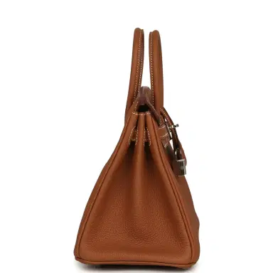 HERMÈS Pre-owned Hermes Birkin 25 Gold Togo Palladium Hardware | Thumbnail 3 HERMÈS Pre-owned Hermes Birkin 25 Gold Togo Palladium Hardware | Thumbnail 3