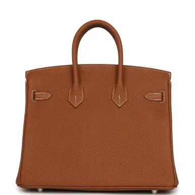 HERMÈS Pre-owned Hermes Birkin 25 Gold Togo Palladium Hardware | Thumbnail 4 HERMÈS Pre-owned Hermes Birkin 25 Gold Togo Palladium Hardware | Thumbnail 4