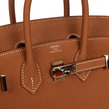 HERMÈS Pre-owned Hermes Birkin 25 Gold Togo Palladium Hardware | Thumbnail 7 HERMÈS Pre-owned Hermes Birkin 25 Gold Togo Palladium Hardware | Thumbnail 7