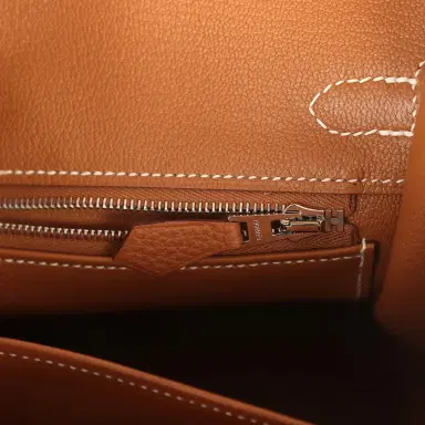 HERMÈS Pre-owned Hermes Birkin 25 Gold Togo Palladium Hardware | Thumbnail 8 HERMÈS Pre-owned Hermes Birkin 25 Gold Togo Palladium Hardware | Thumbnail 8