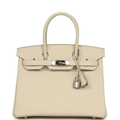 HERMÈS Pre-owned Hermes Birkin 30 Craie Epsom Palladium Hardware | Thumbnail 1 HERMÈS Pre-owned Hermes Birkin 30 Craie Epsom Palladium Hardware | Thumbnail 1