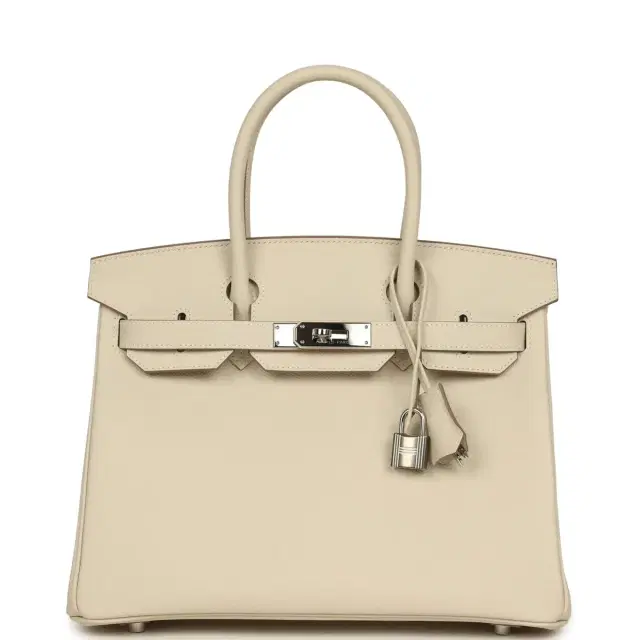 hermes Pre-owned Hermes Birkin 30 Craie Epsom Palladium Hardware