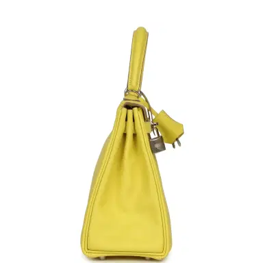 HERMÈS Pre-owned Hermes Kelly Retourne 25 Lime Swift Palladium Hardware | Thumbnail 3 HERMÈS Pre-owned Hermes Kelly Retourne 25 Lime Swift Palladium Hardware | Thumbnail 3